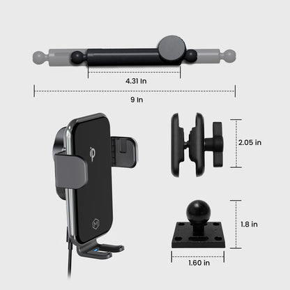 Heavy Duty Rugged 15W Auto Grip Wireless Car Charger
