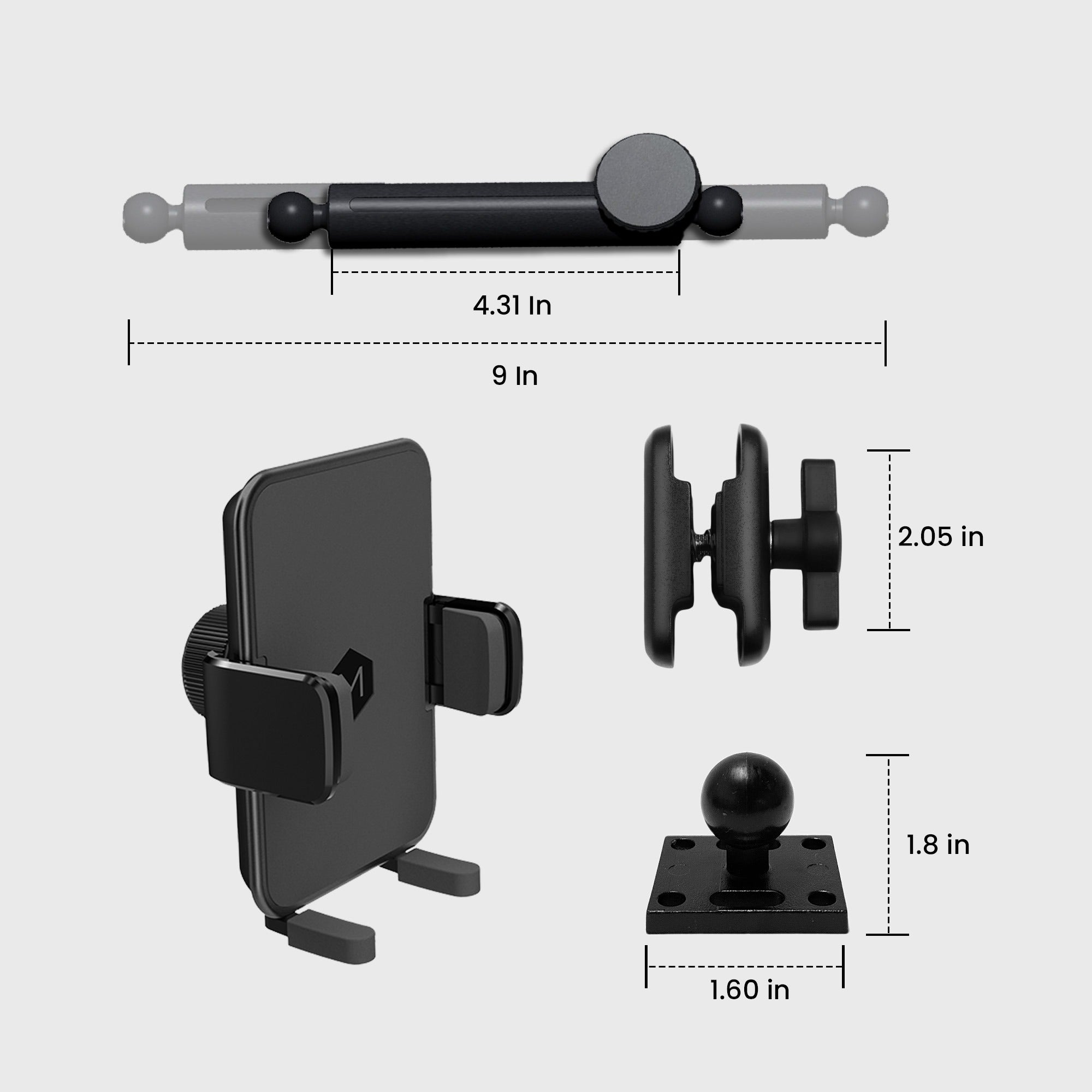Heavy Duty Rugged Simpl Cradle Phone Mount