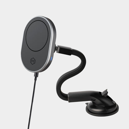 MagSafe Wireless Charger Flexible Gooseneck Suction Cup Phone Mount