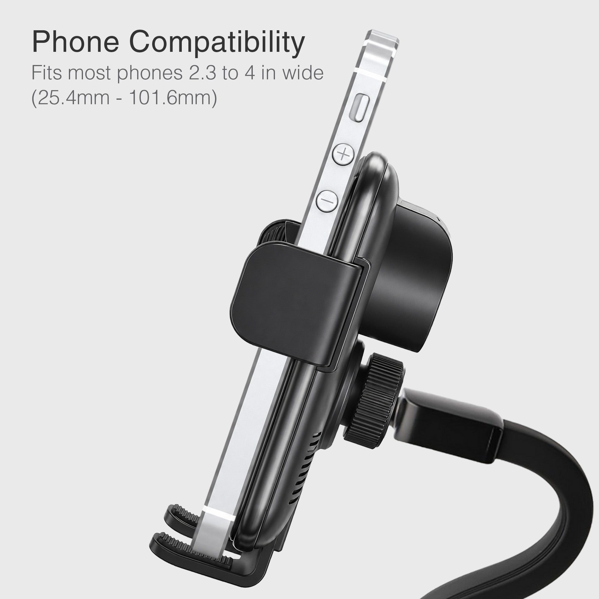 Auto Grip Wireless Charger Flexible Gooseneck Suction Cup Phone Mount