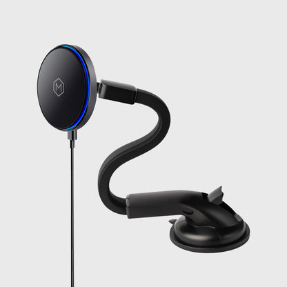 Qi2 MagSafe Wireless Flexible Gooseneck Suction Cup Phone Mount