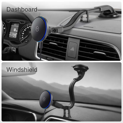 Qi2 MagSafe Wireless Flexible Gooseneck Suction Cup Phone Mount