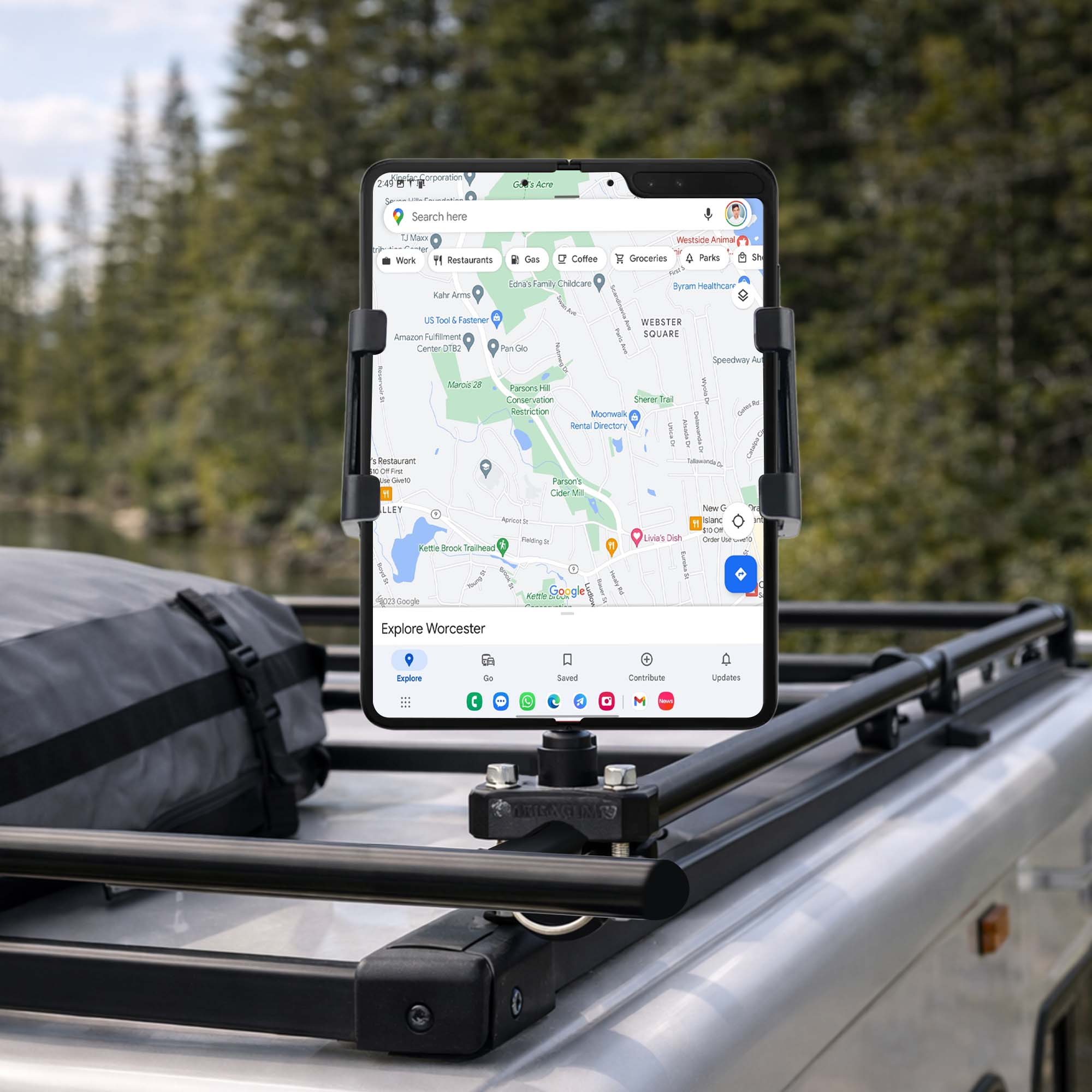 Handlebar Tablet Mount – Bike & Motorcycle Holder for Z Fold iPad iPhone 360° Adjustable