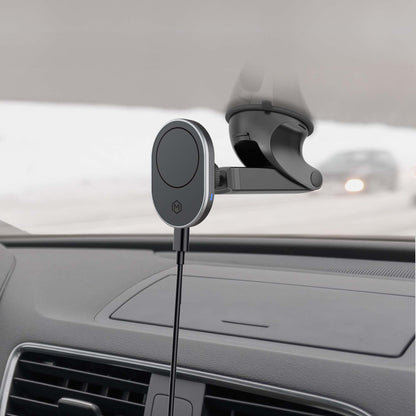 MagSafe Wireless Car Charger Suction Dash Phone Mount for iPhone and Android