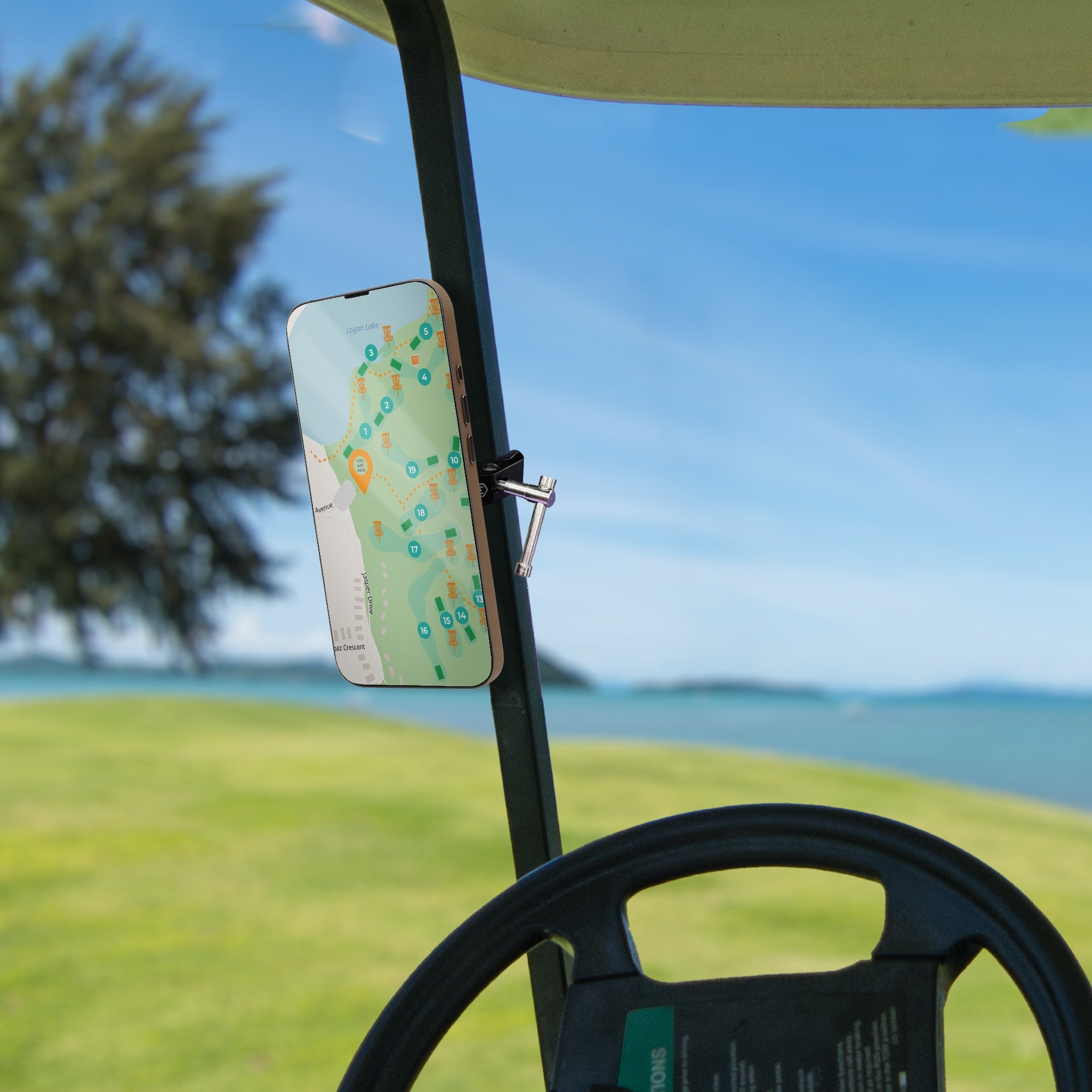 MagSafe Golf Cart Clamp Phone Mount for iPhone & Android