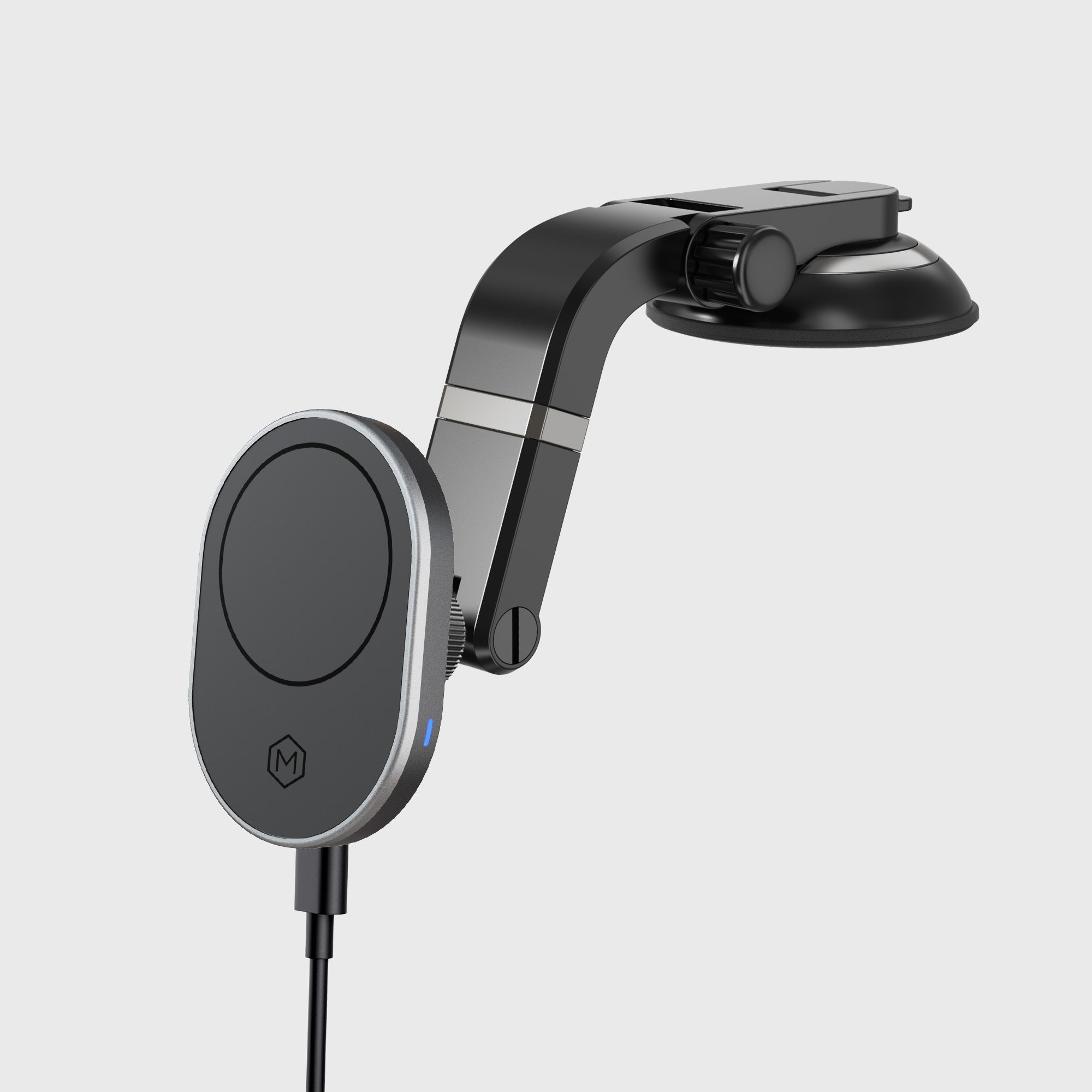 MagSafe Wireless Charger Multi-Angle Adjustable Suction Phone Mount for iPhone and Android