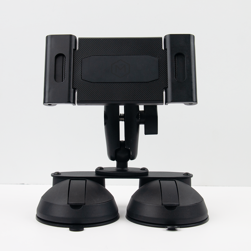 Robust Double Windshield Suction Mount for Heavy Machinery fits iPad Pro 10.5