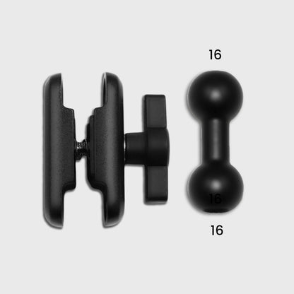 16mm Dual Ball + Elbow Connector