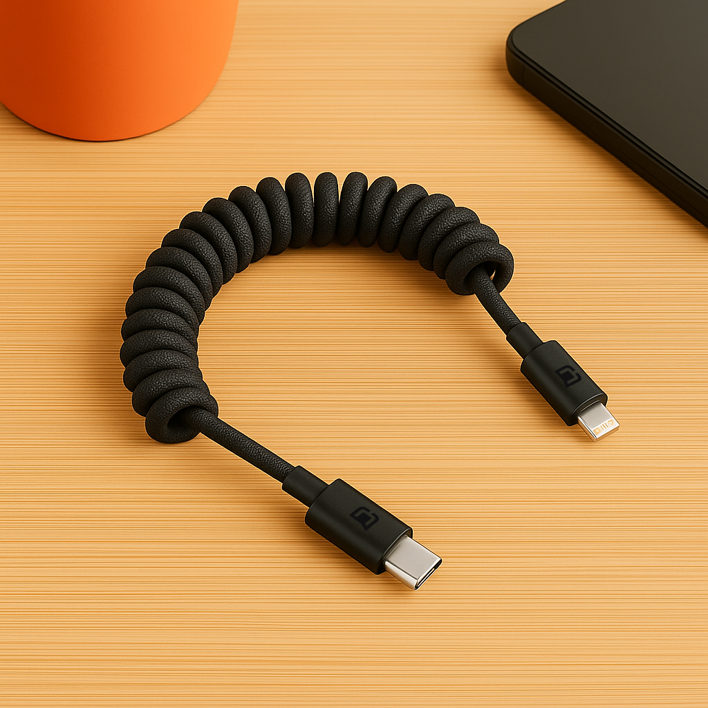 Caseco Road Ready Coil Cord (USB-C to Lightning)