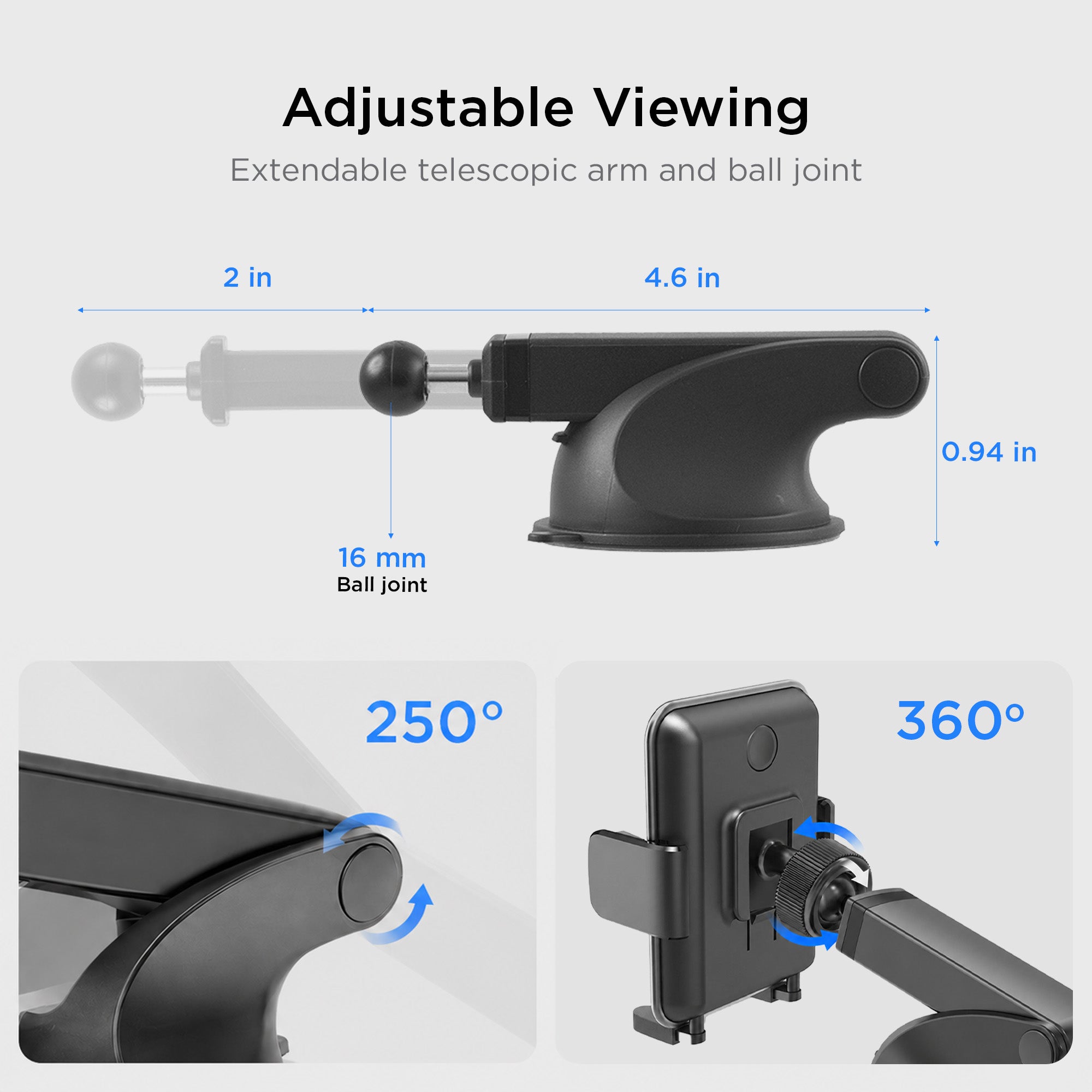 Simpl Cradle 2.0 Dash Phone Mount for iPhone & Android