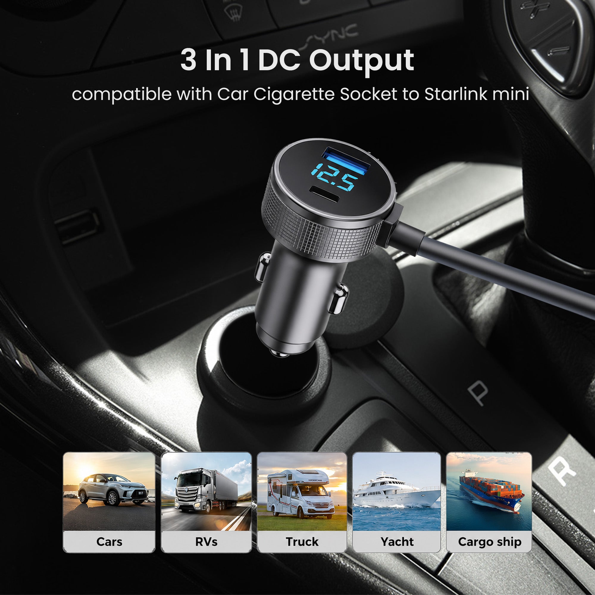 Starlink Mini Car Charger - 2 Ports