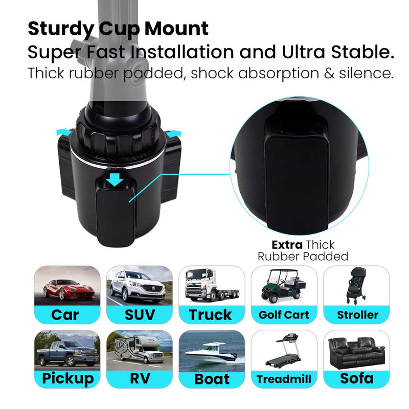 Fast Wireless Car Charger Cup Holder Phone Mount - ( Auto scan Version 2.0)