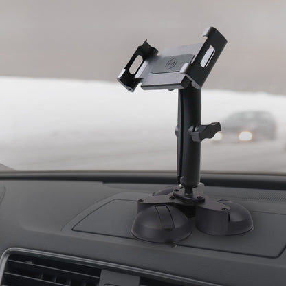 Heavy Duty Triple Suction Tablet Mount – Industrial 6.25”–13” Holder 360° Arm