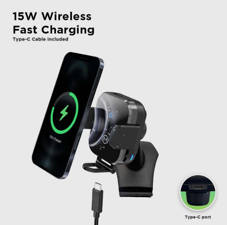 Fast Wireless Car Charger Mount for Tesla Model 3 and Y - Mini Grip Cradle Version 2.0
