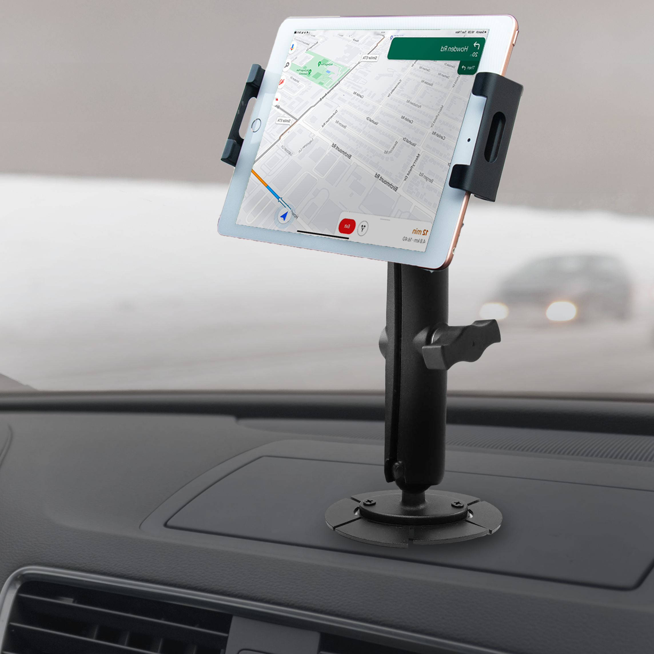 Industrial iPad & Tablet Holder with Metal VHB Mounting Plate