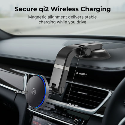 Mag Switch Qi2 Wireless Charger & Multi-Angle Suction Mount