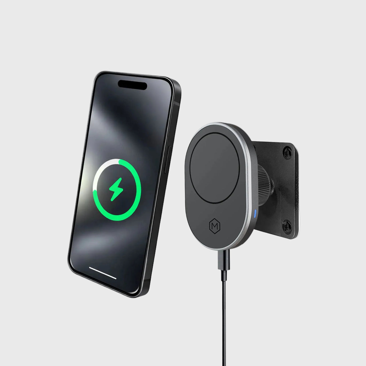 MagSafe Wireless Car Charger Phone Mount AMPS Drill Base for iPhone an ...