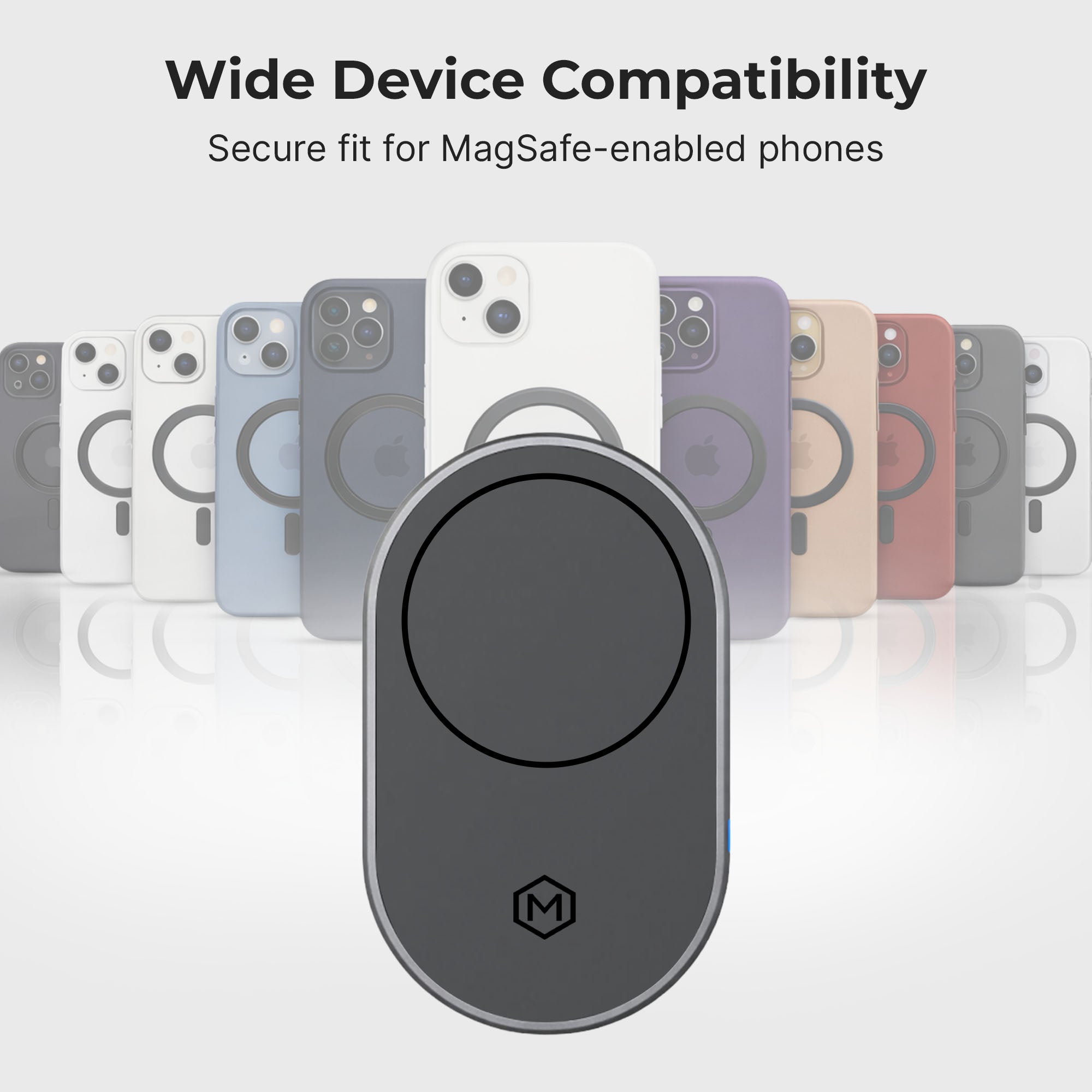 MagSafe Wireless Car Charger with Multi-Angle Adjustable Suction Cup