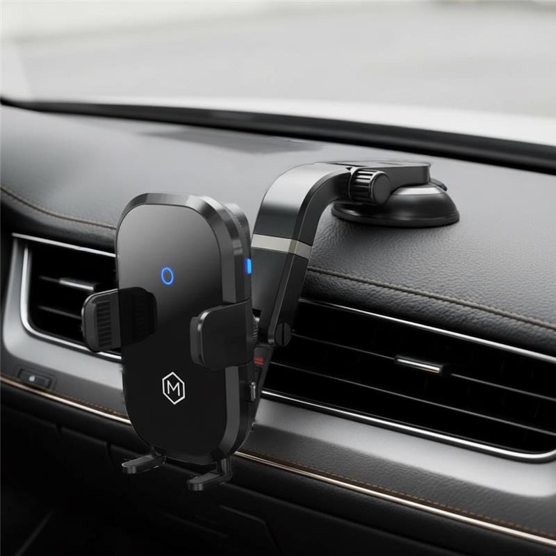 Auto Scan Fast Wireless Car Charger Mount with Multi-Angle Adjustable Suction Cup