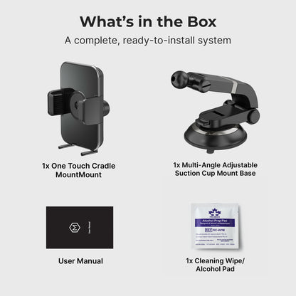 One Touch Cradle Mount with Multi-Angle Adjustable Suction Cup