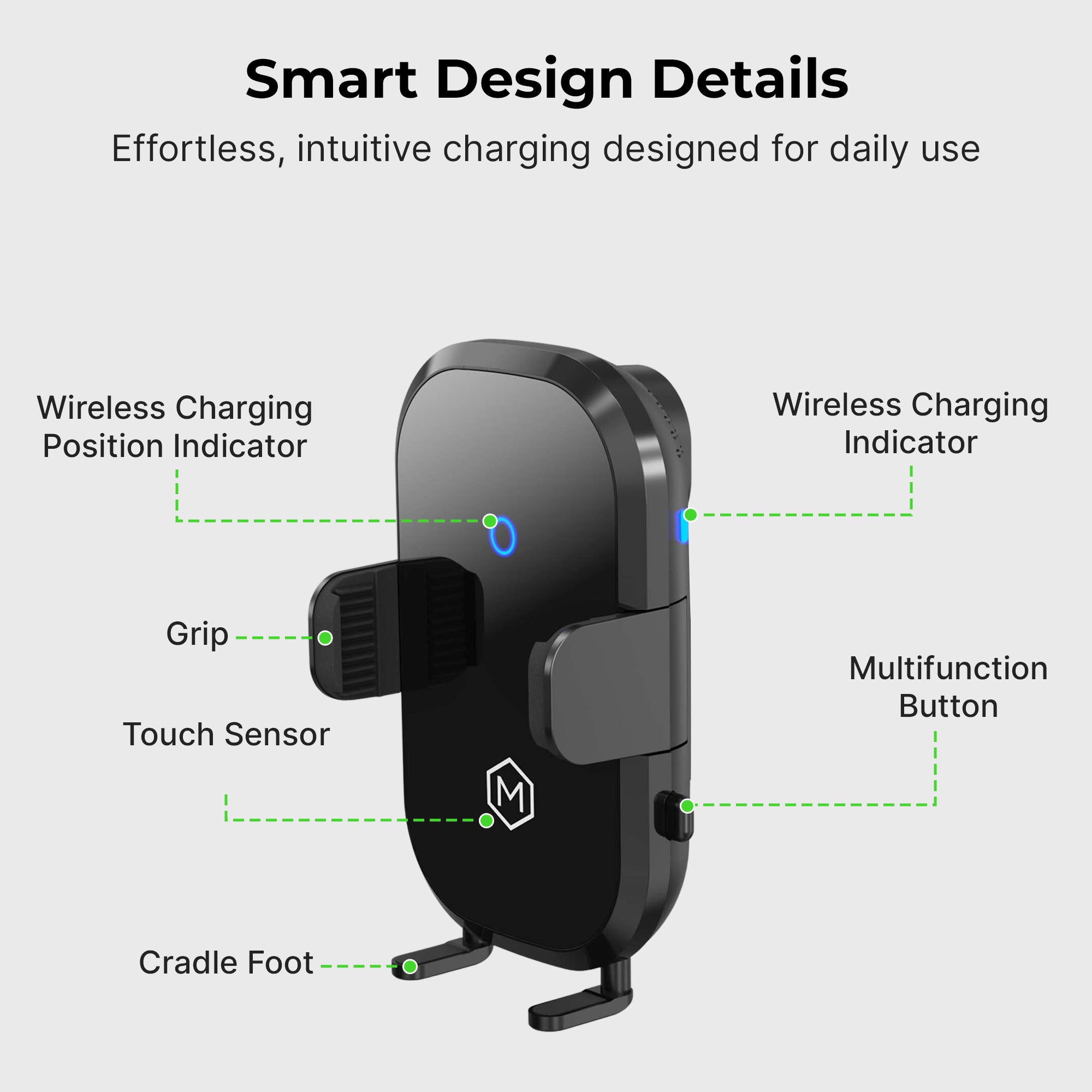 Auto Scan Tesla Wireless Car Charger Mount For Model 3 and Y