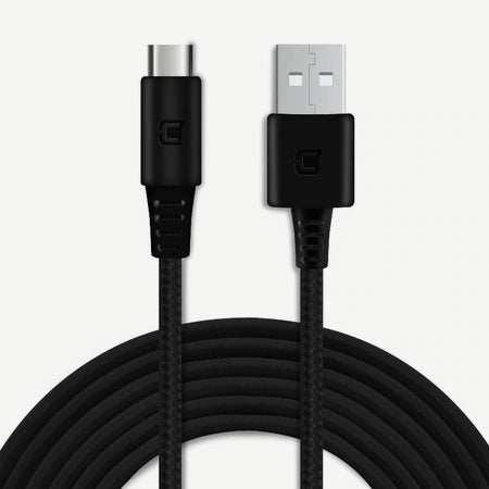 2 Meter Black Braided Type C Cable | Mighty Mount